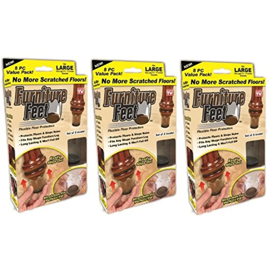 Flexible Floor Protectors Clear Woven Fiber Plastic Round 24 Pack