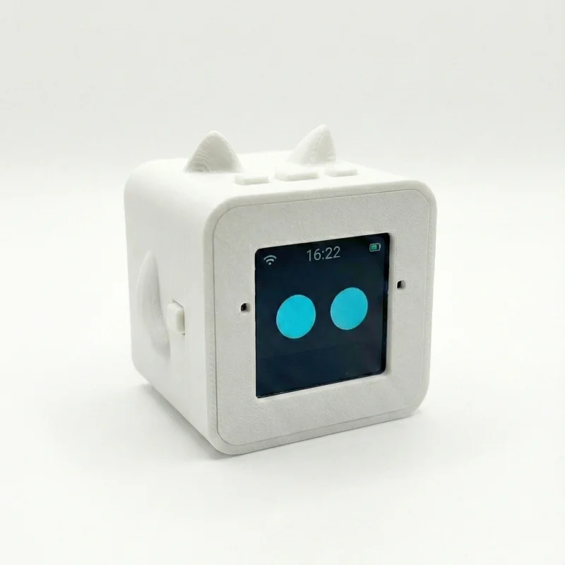 Robot Mini IA EMO XiaoZhi |   Chatbot Inteligente con Voz, Interacción Emocional, Compañero IA Personalizado, Multilingüe, con Orejas de Gato