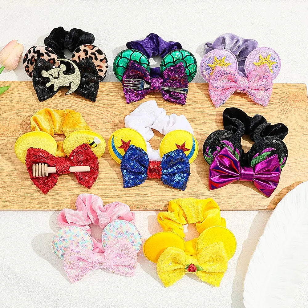 

Random8PCS Disney character-themed hair scrunchies (large intestine hair scrunchies), multi-functional hair accessory scrunchies