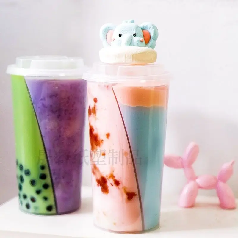 Custom. [Store Hot Sale] Double-Piece Cup Mandarin Duck Milky Tea Cup Thai Two-in-One Internet Celebrity Thickened Couple Double