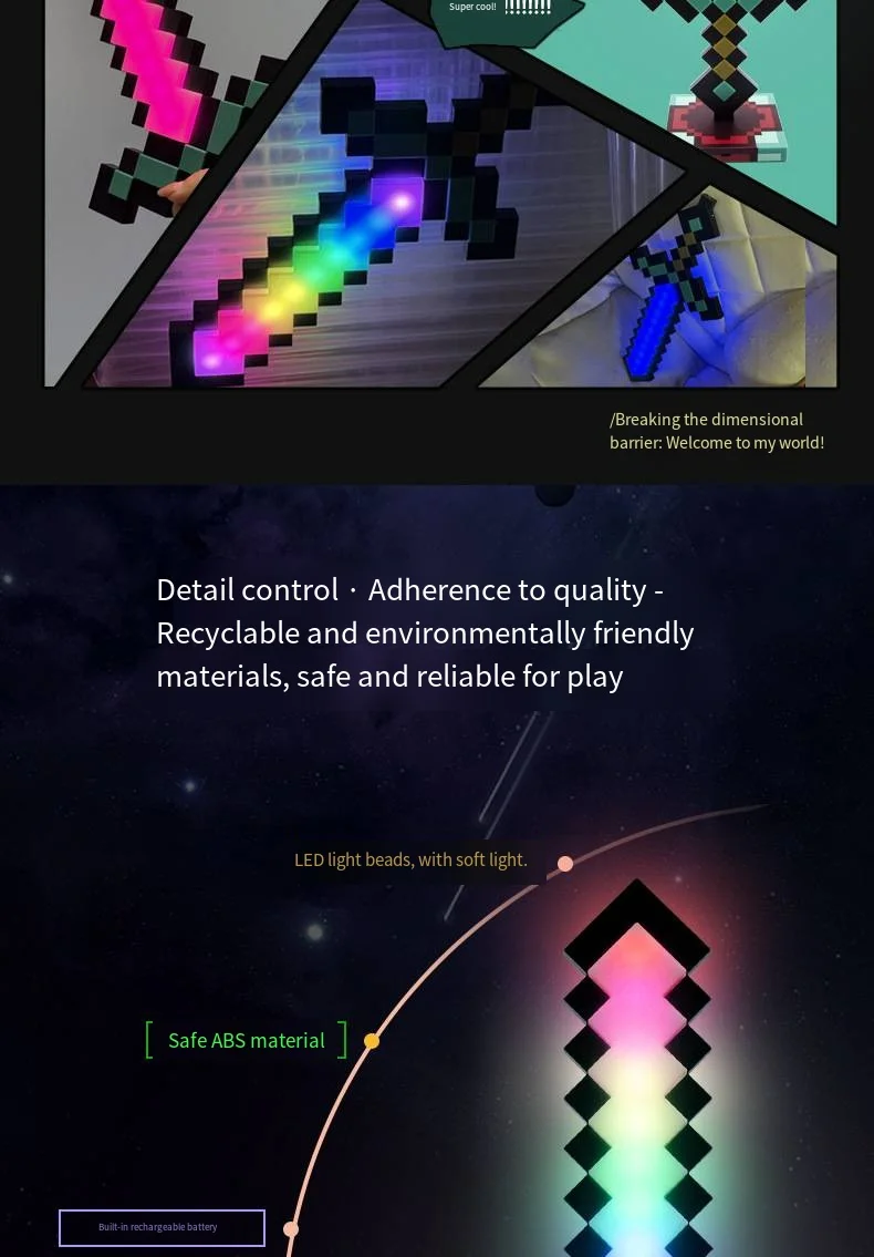 Colour LED Light Figure Toys Game Sword Night Light Decoration Changer Sword Game Peripheral Model Table Lamp Gifts for Children