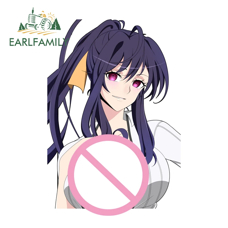 EARLFAMILY Himejima Akeno Hentai Boobs Car Stickers Nsfw Vibrant Computer Cooler Decal Suitable for Fashion Occlusion Scratch