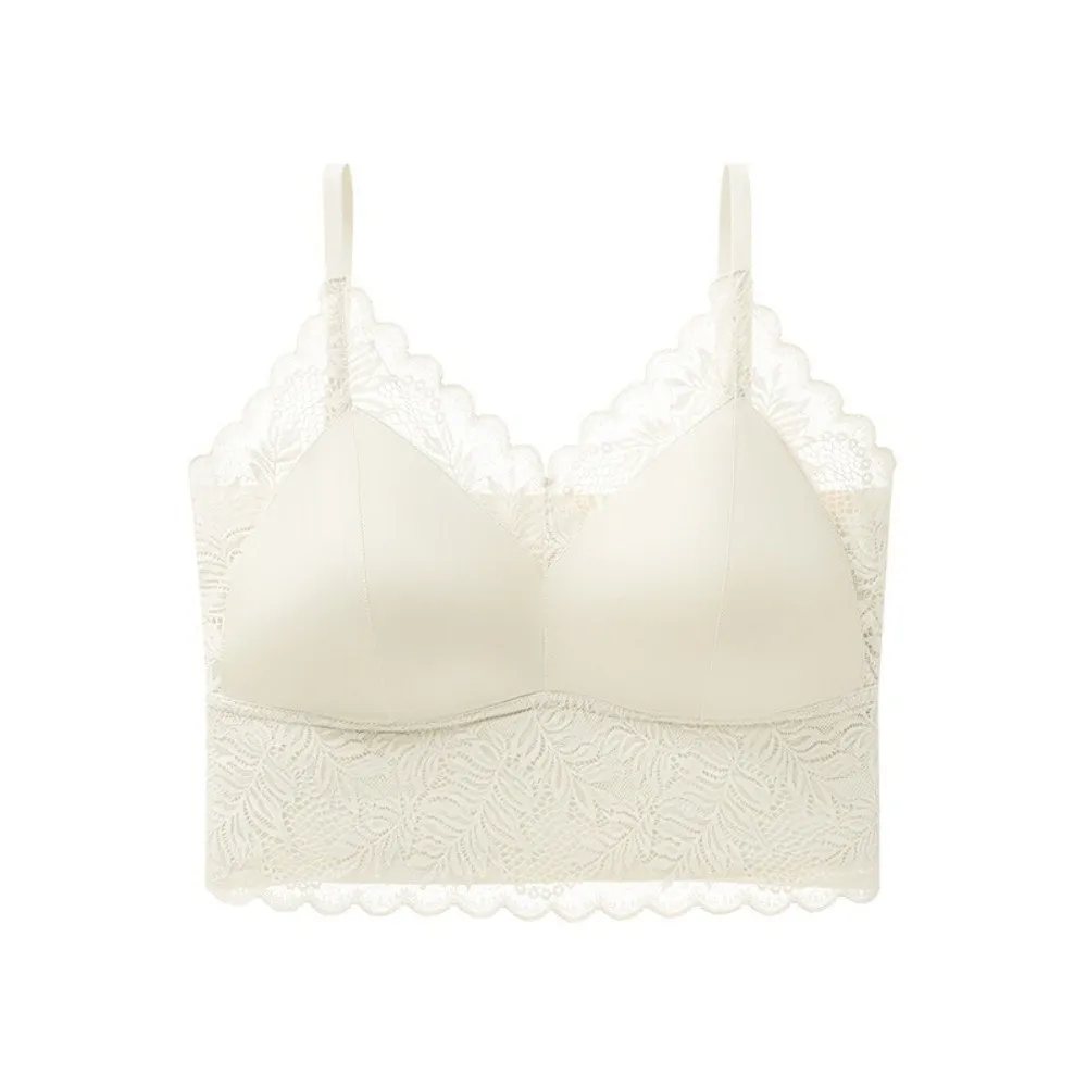 Comfortable Breathable Lace Bralette Cami Top Push Up Satin Lace Bralette Wirefree Crop Cami Top Women's Innerwear