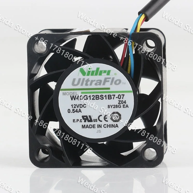 

Original Nidec W40G12BS1B7-07 12V 0.54A 4020 high airflow, high speed cooling fan
