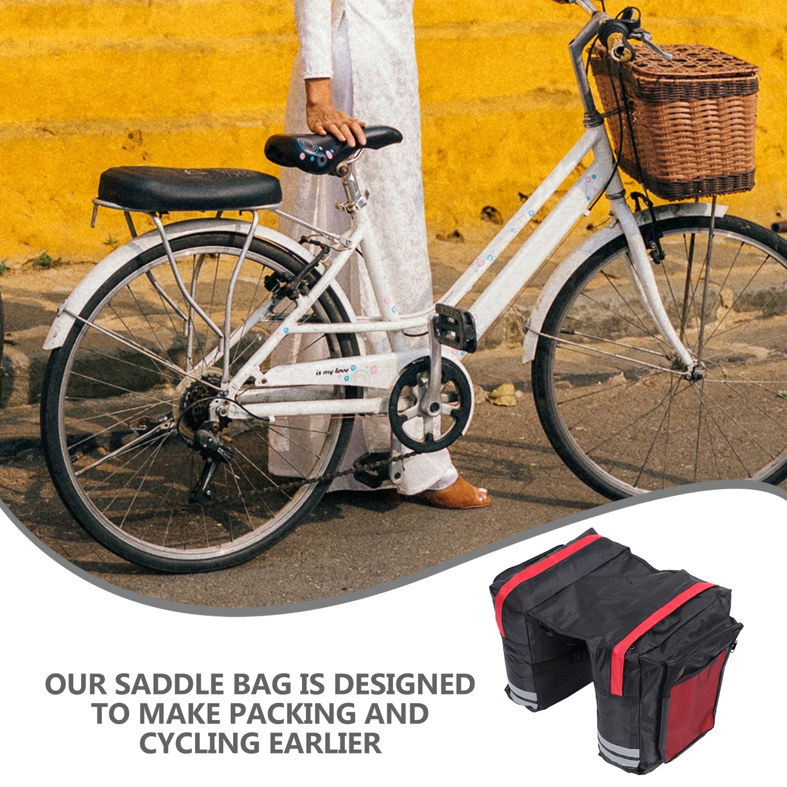 Bike Rear Shelf Bag Large Capacity Dual Carry Bicycles Rack Bag Panniers PVC Material for Cycling Bike Panniers