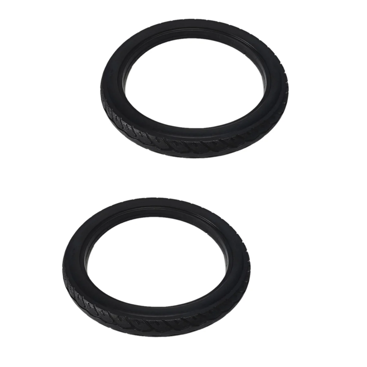 2PCS 16 Inch 16 X 1.75 Bicycle Solid Tires Bicycle Bike Tires 16 X 1.75 Black Rubber Non-Slip Tires Cycling