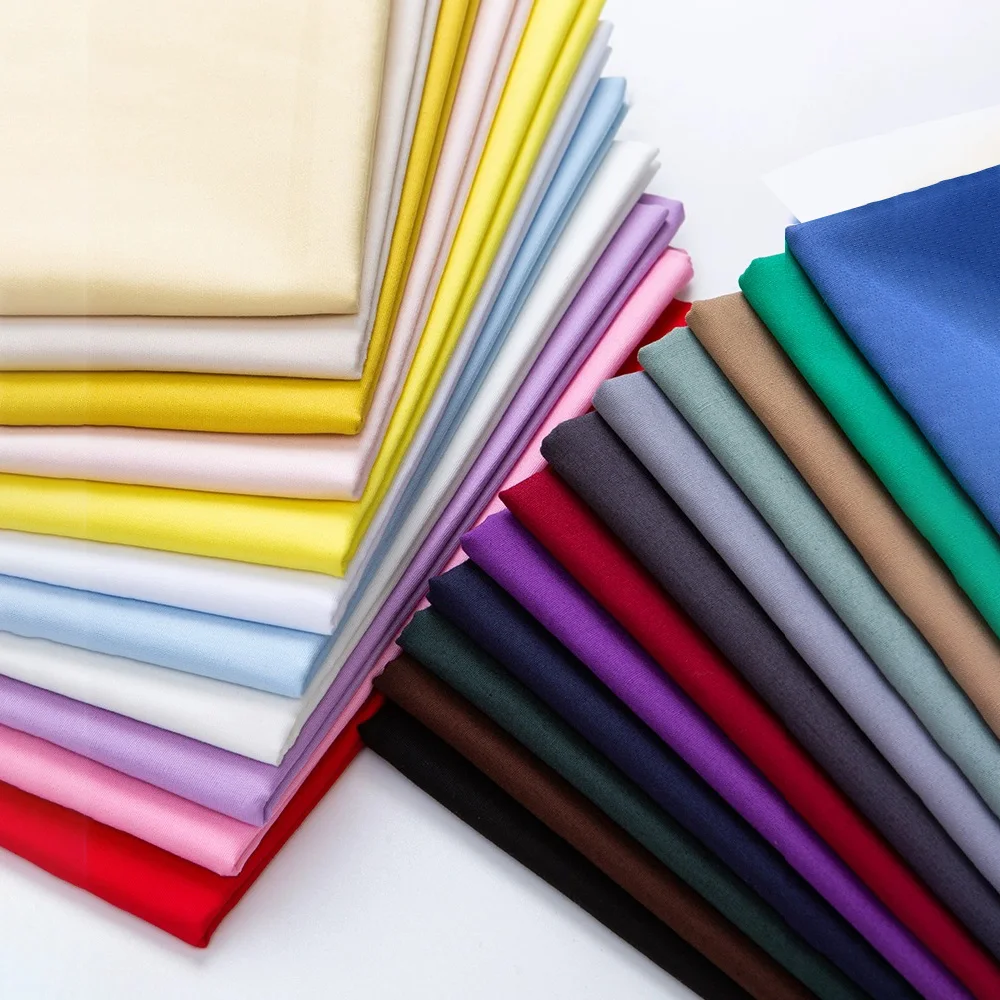 

50*145cm Solid color series 100% Cotton fabric Printed Cotton Twill Cloth for DIY sewing patchwork cloth sheet fabric