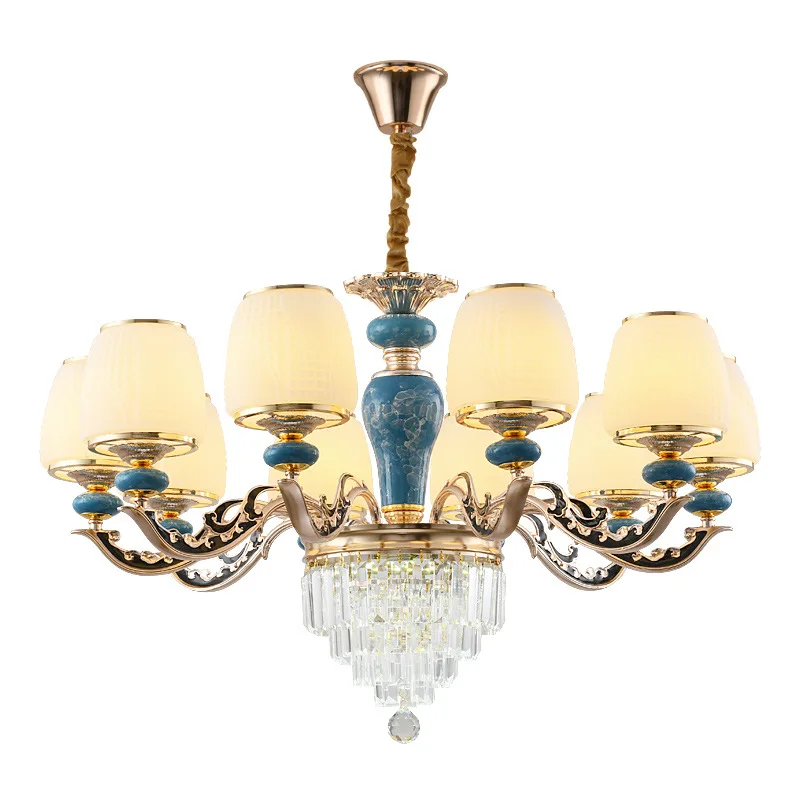 

Popular European crystal chandelier, simple modern dining room bedroom zinc alloy