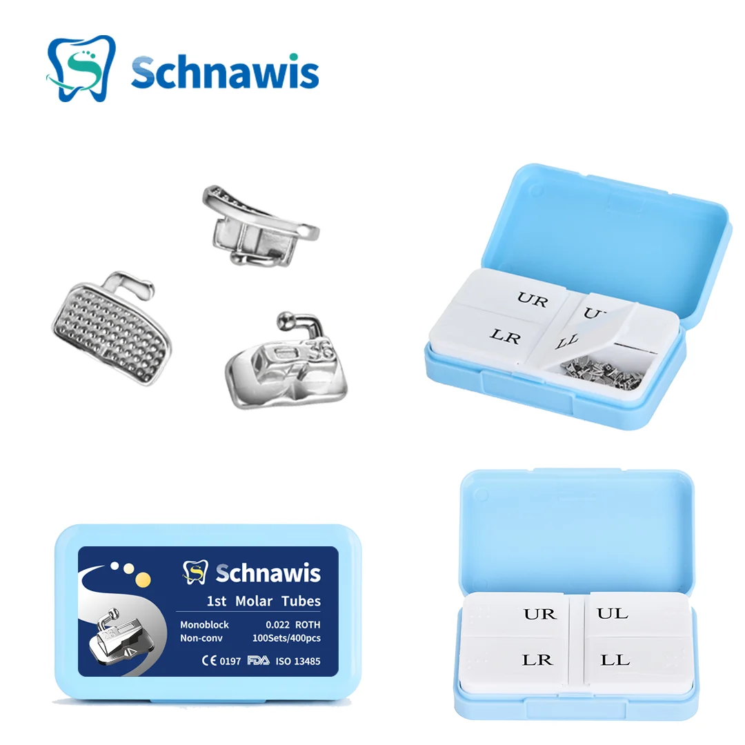 400Pcs/100sets Orthodontic MBT 1st Molar Dental Buccal Tubes Denistry Slot Bondable Monoblock Non-Convertible Roth MBT Brackets