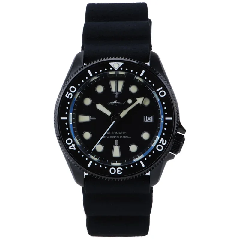 

Heimdallr Men's SKX007 Diver Watch Black Dial Sapphire Ceramic Bezel NH36 Automatic Movement Rubber Strap 20Bar Waterproof Lumed