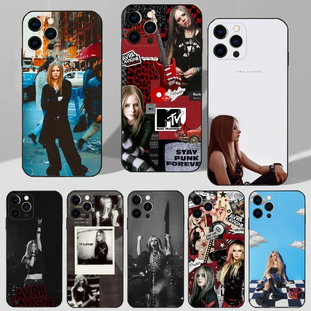 A-Avril Singer L-Lavignes Phone Case For iPhone 16,15,14,13,12,11 Plus,Pro Max,XS,X,XR,SE,Mini,8,7 Soft Silicone Black Cover