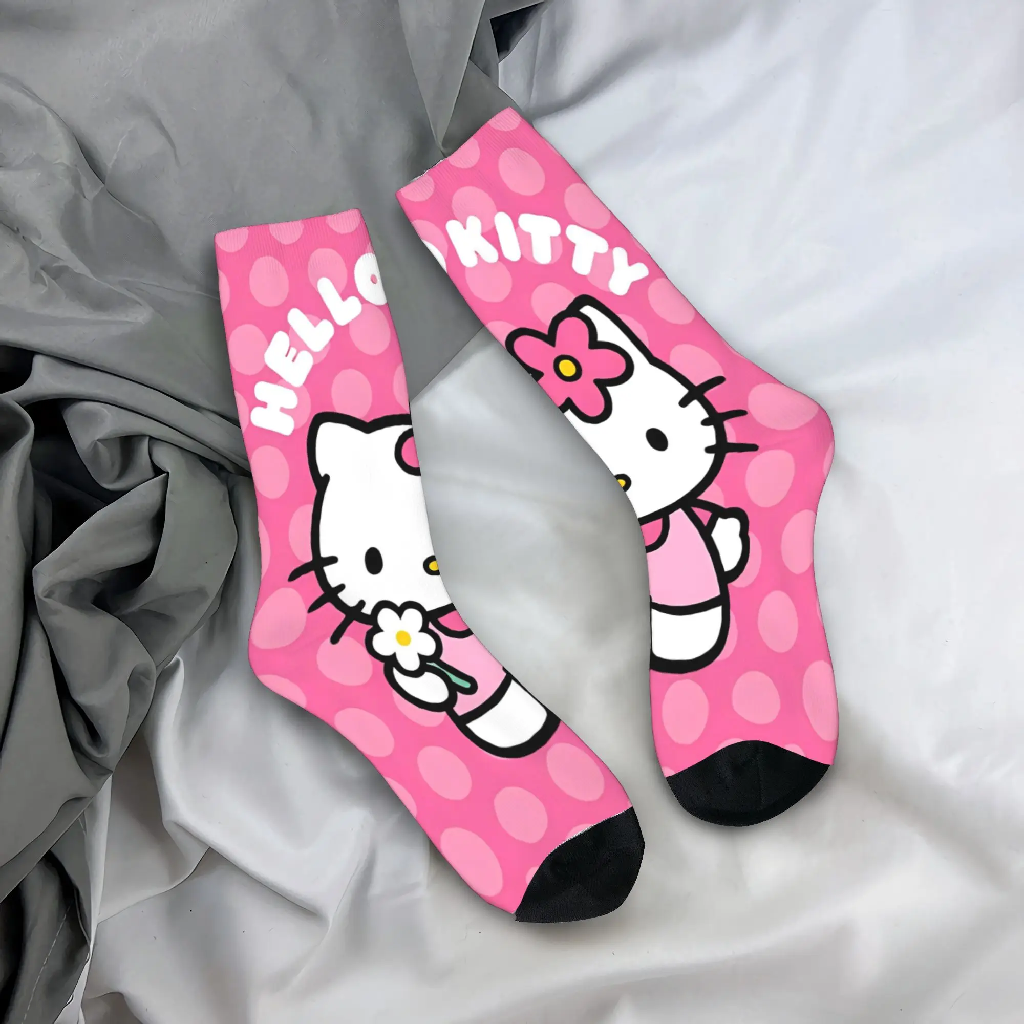 

Забавные милые носки для скейтборда Hello Kitty, полиэстеровые носки с героями мультфильмов для унисекс, впитывающие пот