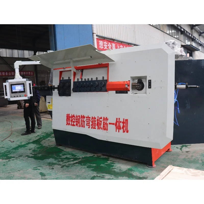 CNC Straightening and Hoop Bending Machine 4-16mm Stirrup Hoop Straightening Bending Cutting Machine arc hoop bending customized