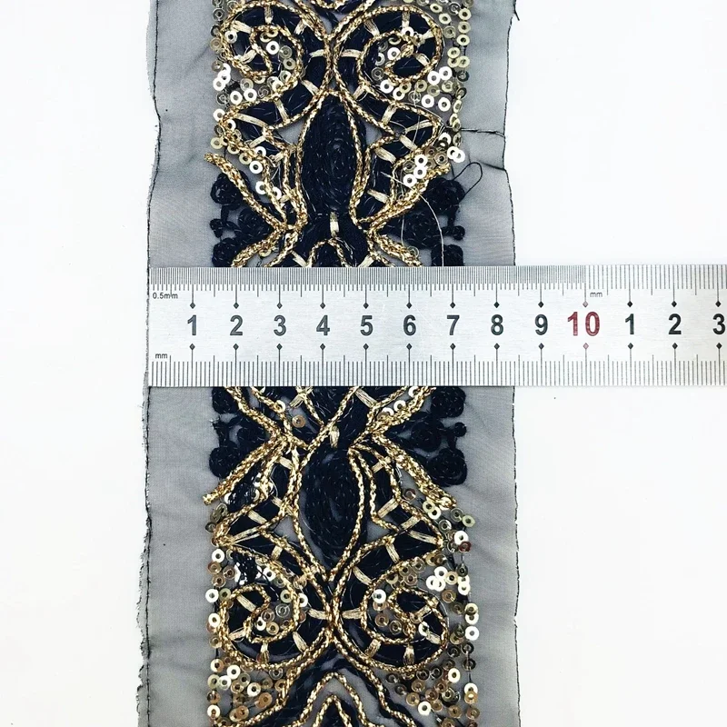 Flower Lace Fabric with Sequin Embroidery, Sewing for Bags and Shoes, DIY Apparel Fabrics, Swiss Voile Lace Crafts, 1 Yards