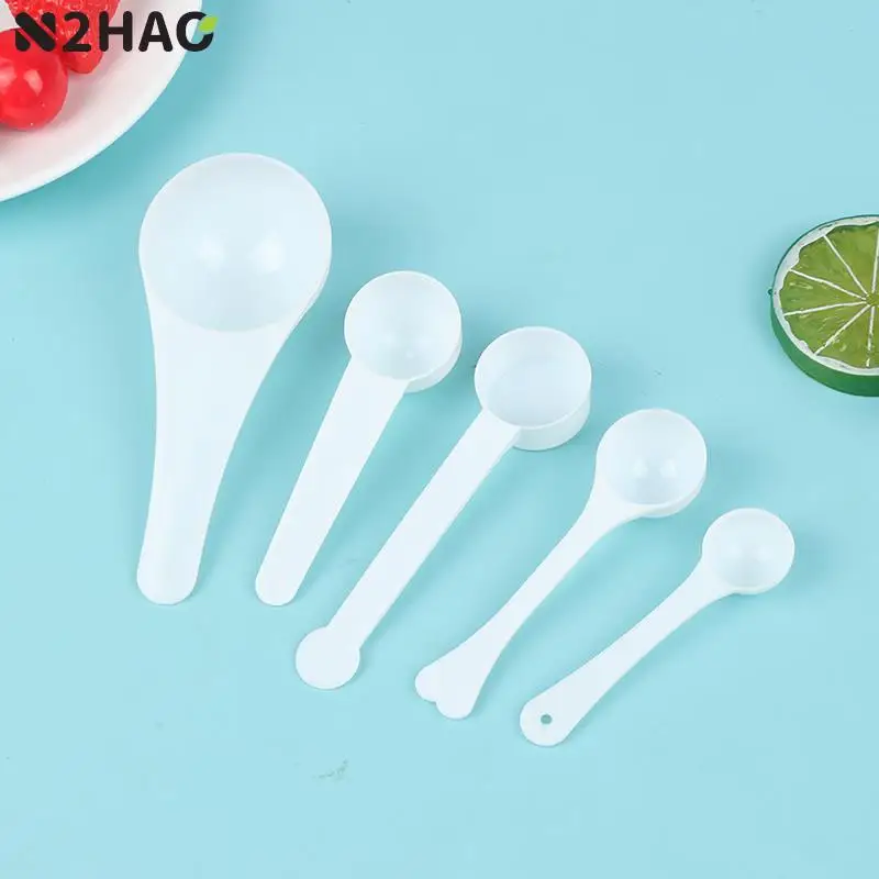 10Pcs 2-20ml Food Grade Reutilizável de Plástico Colheres de Medição Colher de Café Colher de chá de Leite Em Pó Colher de Cozinha Multifuncional