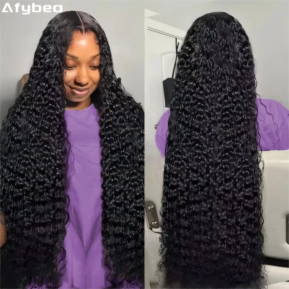 13X6 Hd الدانتيل الباروكات الأمامية موجة المياه العميقة خصلات الشعر المستعار الإنسان مجعد الدانتيل الجبهة الباروكات البرازيلي اللون الطبيعي للنساء السود 40 بوصة