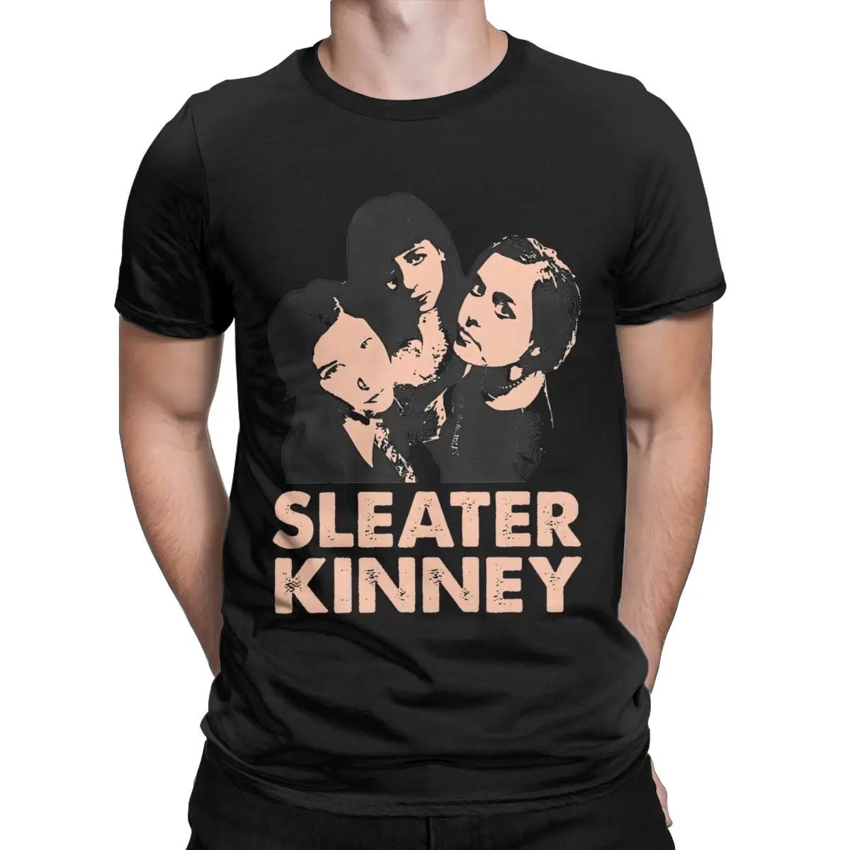 Sleater Kinney T Shirts Men's 100% Cotton Vintage T-Shirts Crewneck Indie Music Punk Band Riot Grrrl Tee Shirt Short Sleeve Tops