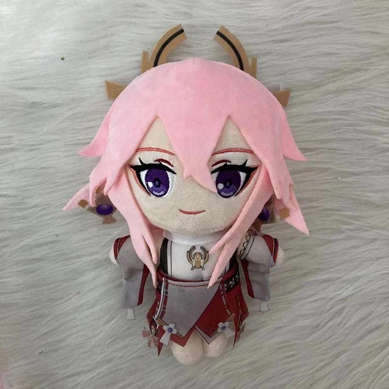 20cm Anime Game Genshin Impact Yae Miko Plush Doll Pillows Cosplay Cartoon Props Accessories