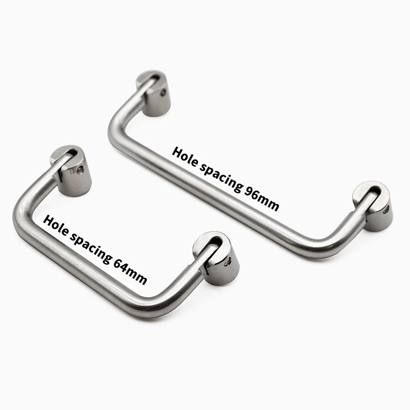 Cabinet Door Handle Stainless Steel 90 Degree Folding Handle Movable Drawer Industrial Hole Spacing 40/64/96/128mm