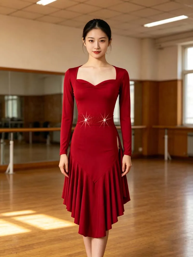 Professional Latin Competition Dance Skirt Women New Advanced Samba Latin Dancing Custome Adult Elegant Rumba Latin Dress