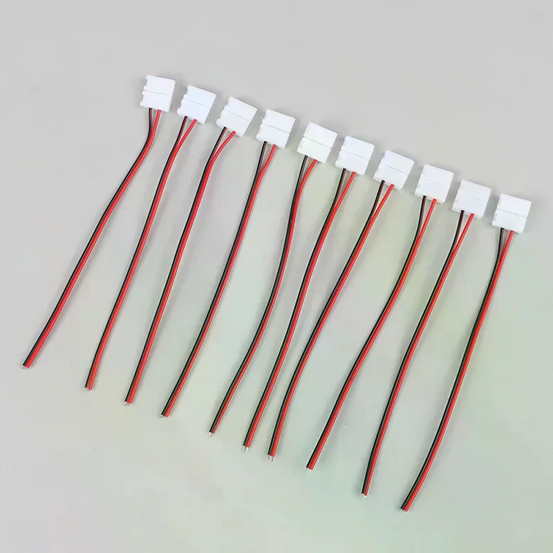 10 Pcs 2 Pin Power 8mm 10mm LED Strips Lights Connector Splice Clip For SMD 3528 5050 5630 LED Strip Lamps Lights Bar Conector