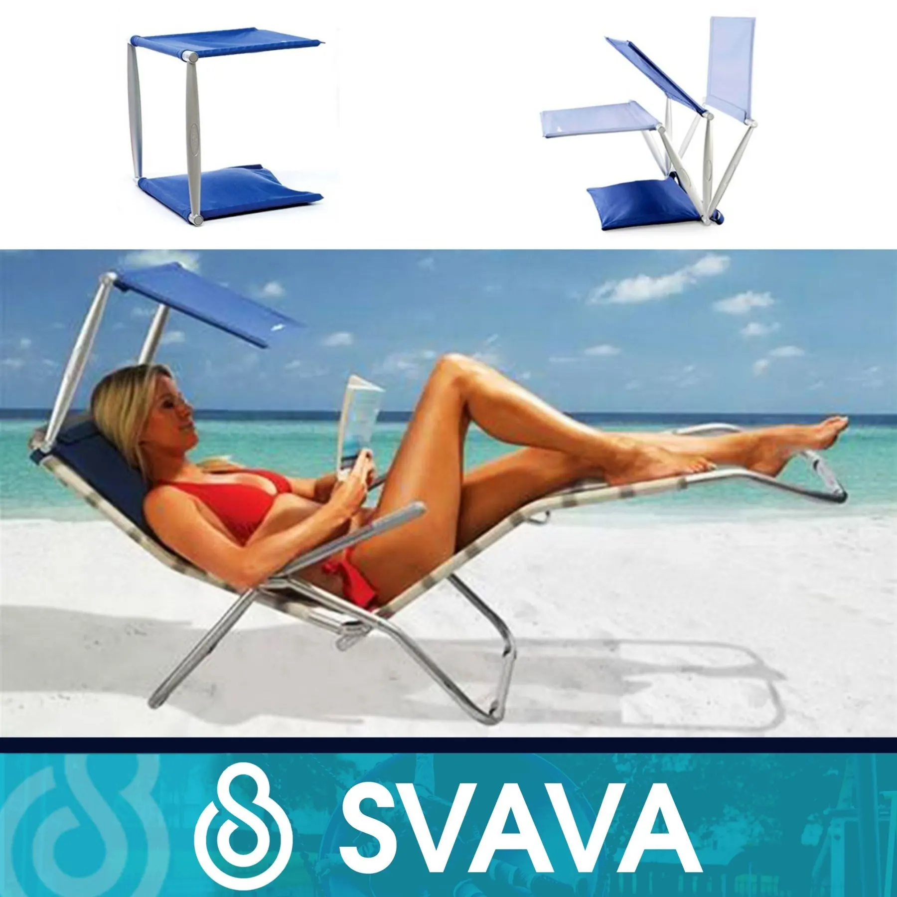 Lightweight Portable Beach, Chemestry and Outdoor Sunshade Sağlayan Cush N Shade UV, UVA, UVB Sun Protect Beach Chair Awning