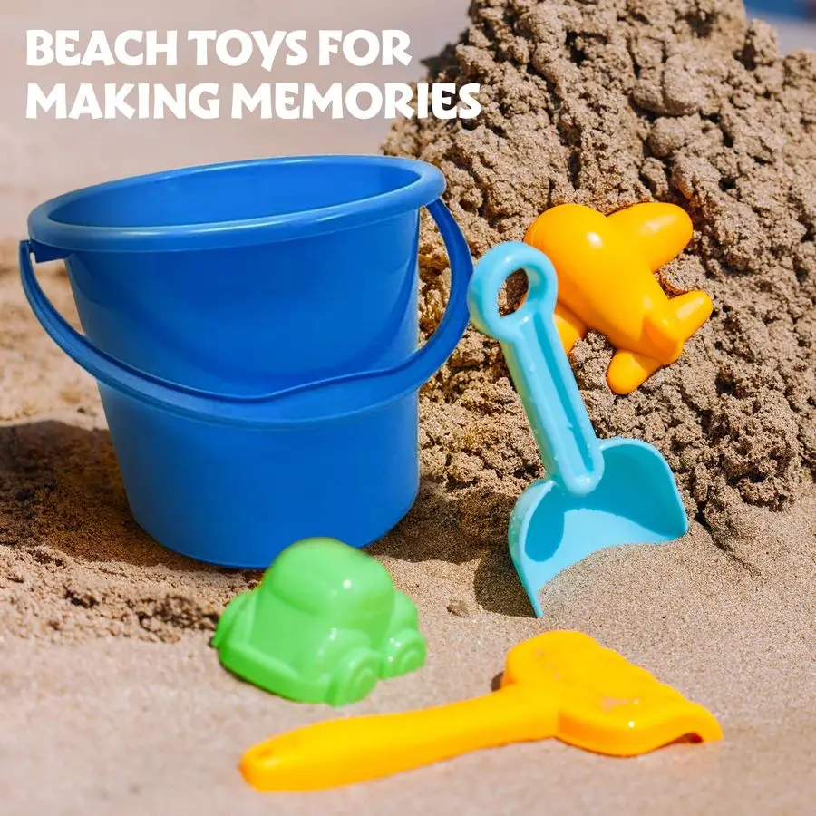 

12 Pack Beach Pails Sand Buckets 7 Large Beach Pails with Handles for Kids Colorful Beach Toys for Sand Molds amp Castles Great