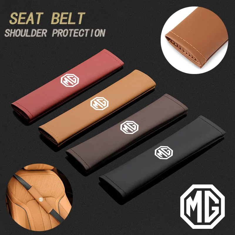 

Car Pu Leather Seat Belt Shoulder Protection Set Interior Accessories For Morris Garages MG MG3 MG5 MG6 MG7 GT GS Hector HS ZS