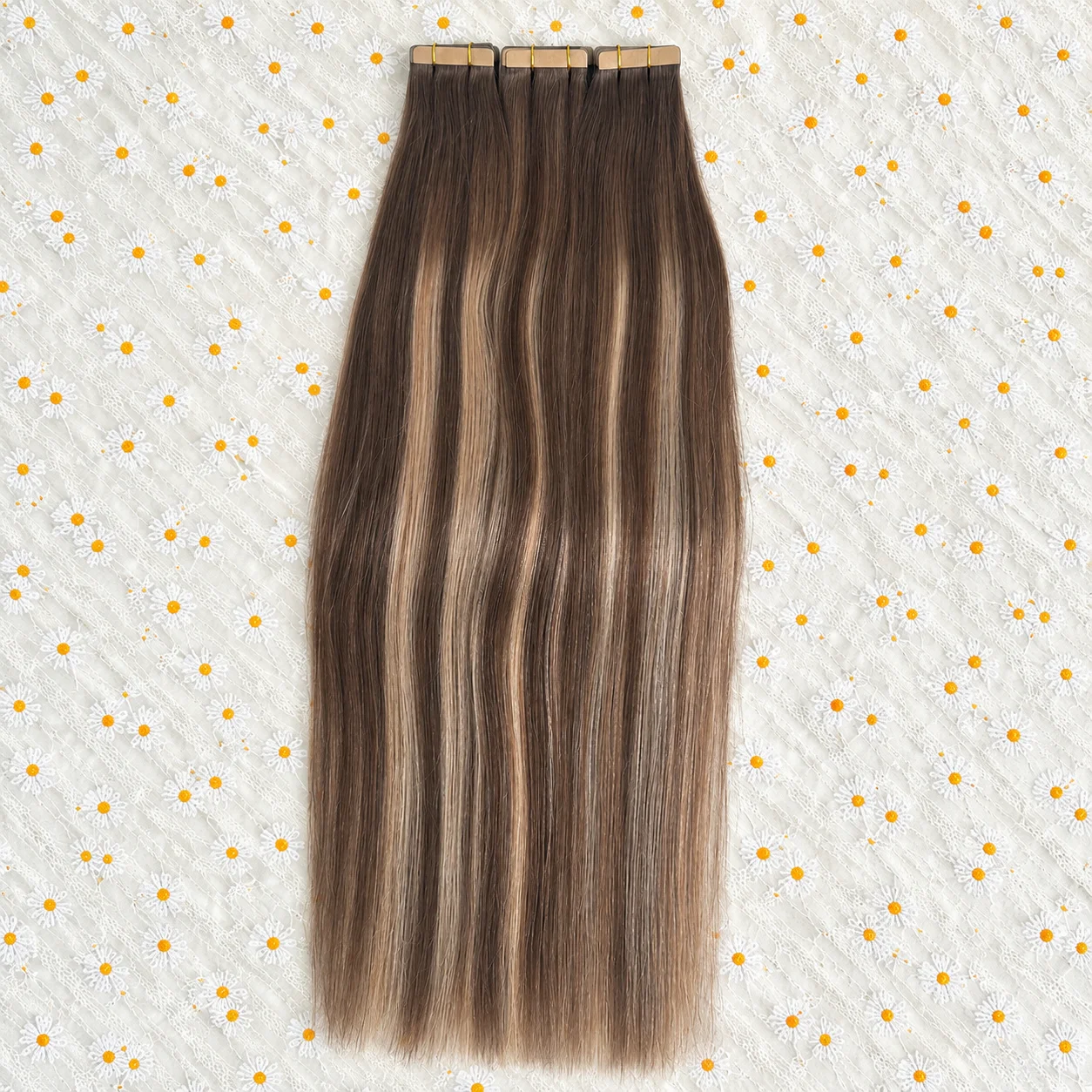 T427/P4 Highlight Ombre 21Pcs/Pack Tape in Hair Extensions Human Hair Seamless Invisible Straight Hair Brazilian Skin Weft Tape PU Pure Hair Colored 16-24 Inch 100% Human Hair For Women