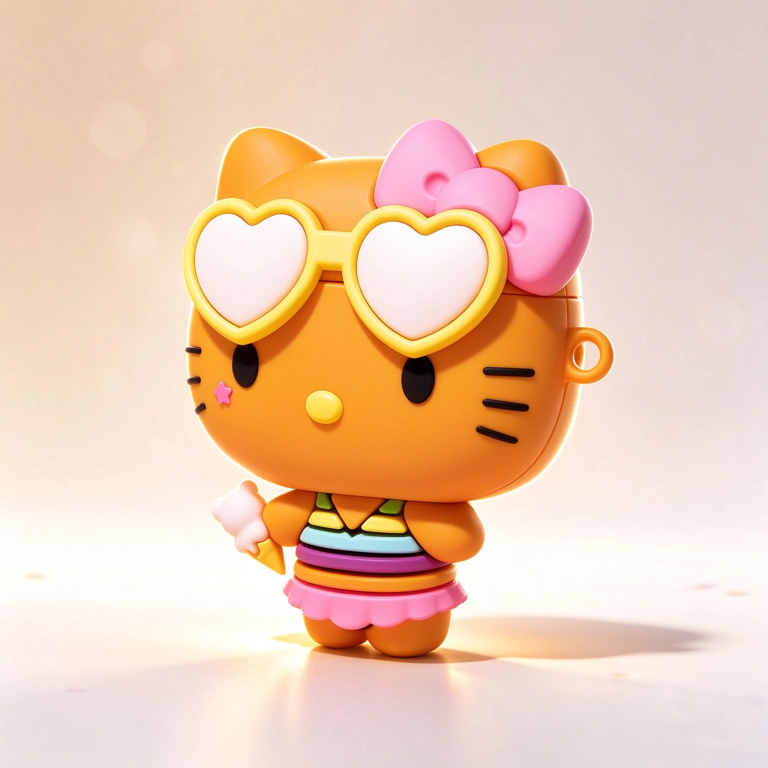 Sunglasses Ice Cream Cat For Airpods 4 5 Pro 2 Pro 3 Silicone Earphone Case Cover