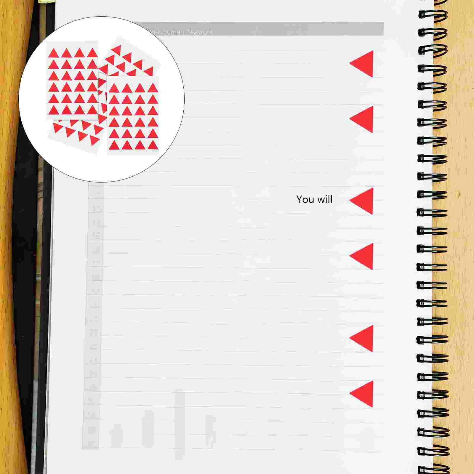 

288 Pcs Sticker Marking Stickers Classification Label Red Flag Triangle DIY Sticky Labels Paper Decorative Work Indicator