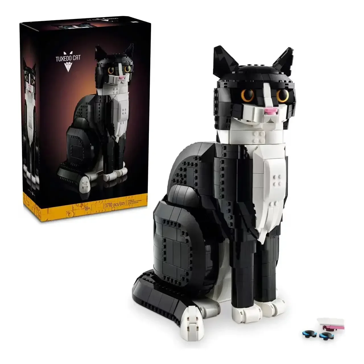 Leão Animal Model Building Blocks, Smoking Cat, Montar tijolos bonitos dos desenhos animados, Puzzle Brinquedos para crianças, Presentes, Idéias 21349, 43247