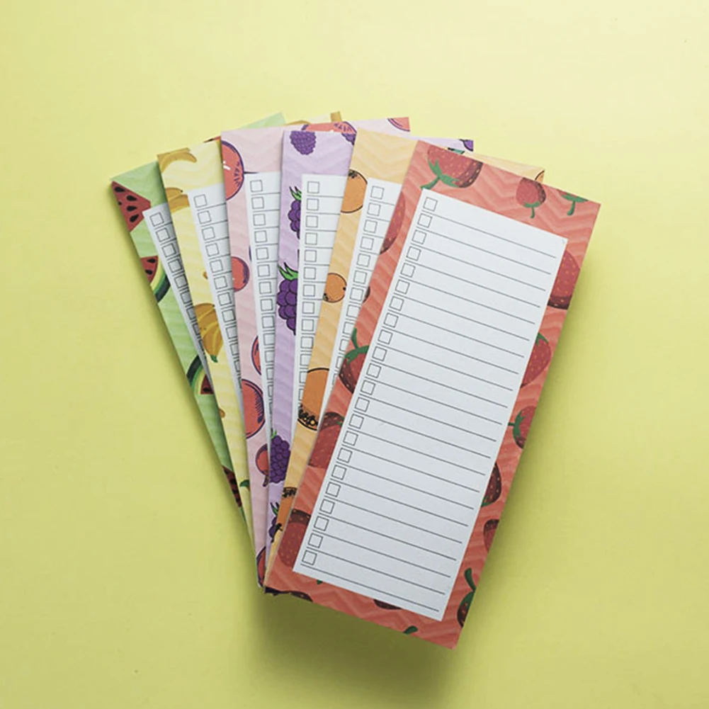 6pcs Kitchen Tearable Notepad Grocery Shelf 50 Sheets Memo Pad School Students Back Magnetic Shopping List Rectangle Home Office