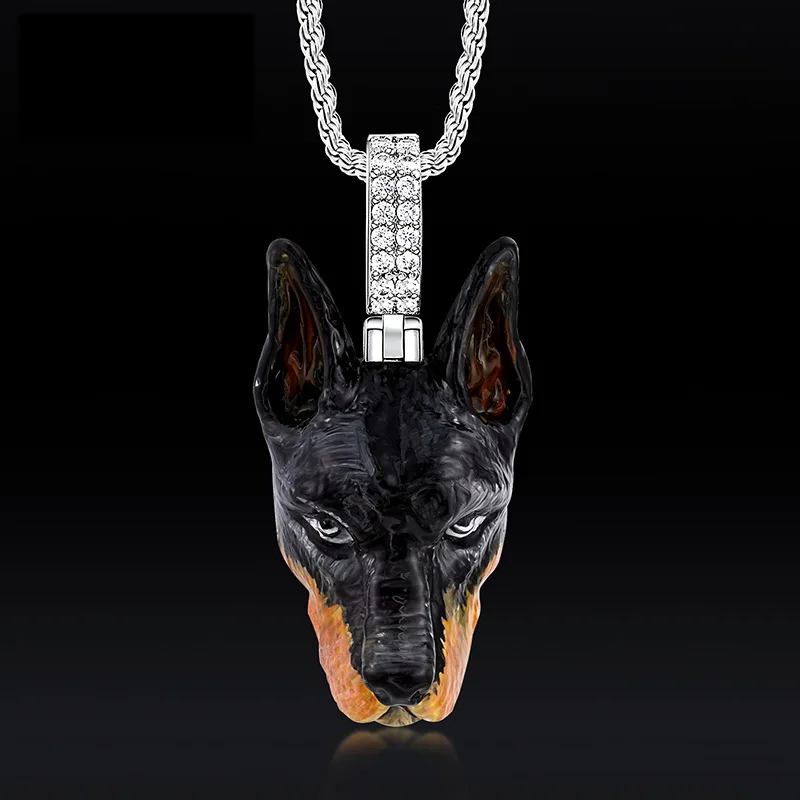 

Hip-Hop Doberman Pendant Necklace for Men and Women Elegant Pet Puppy Jewelry Animal Accessories Memorial Gift for Dog Lovers