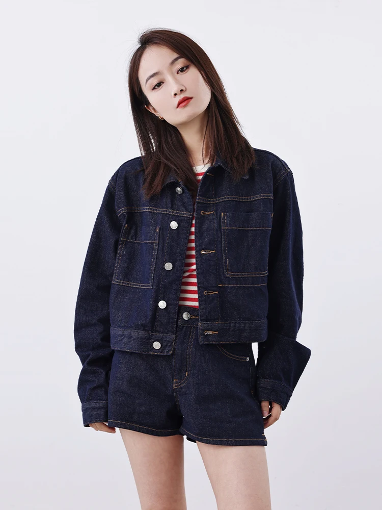 

RUGOSAM High Waist Original Color Denim orts And Top Set Casual Women's Faion Spring Season Straight Leg Jeans