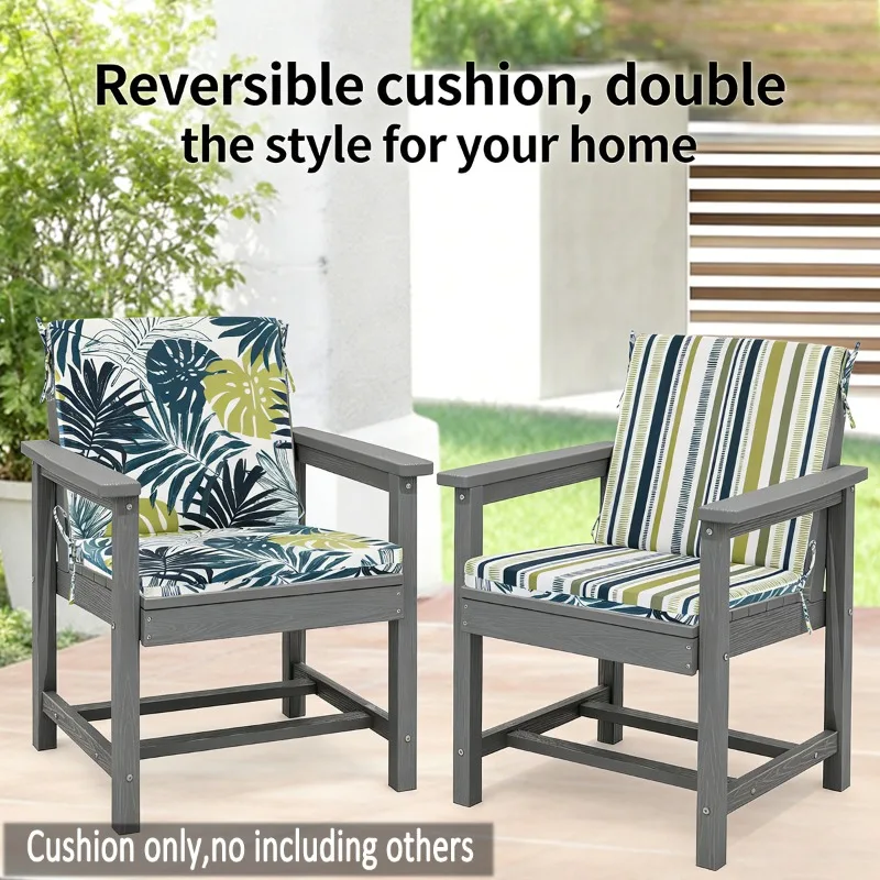 Double Sided Geometric Printed One Piece Chair Cushion Seat Cushion Waterproof Fade Resistant For Dining Chair Outdoor Furniture