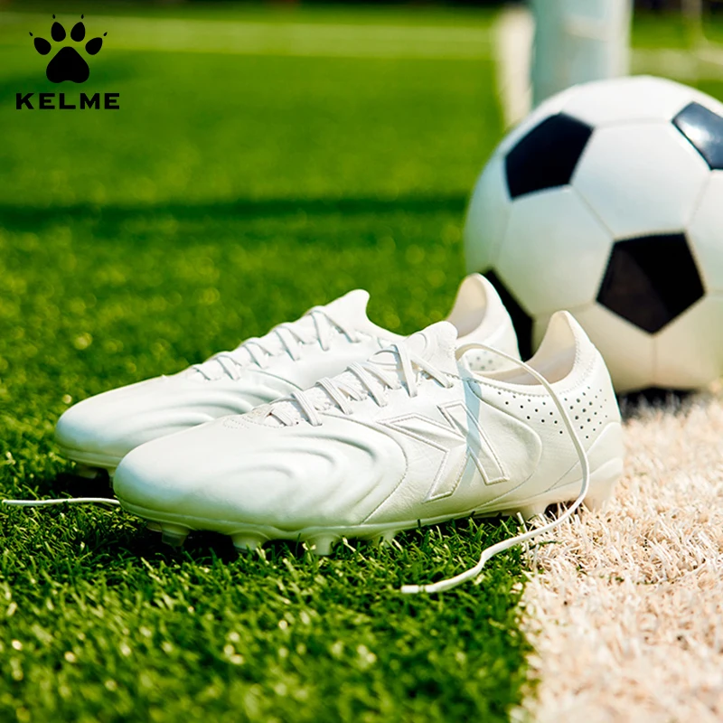 KELME FG Man Soccer Shoes Holy Grail Artificial Grass Anti-Slippery Kangaroo Skin Football Boots Sports Game Training shoes