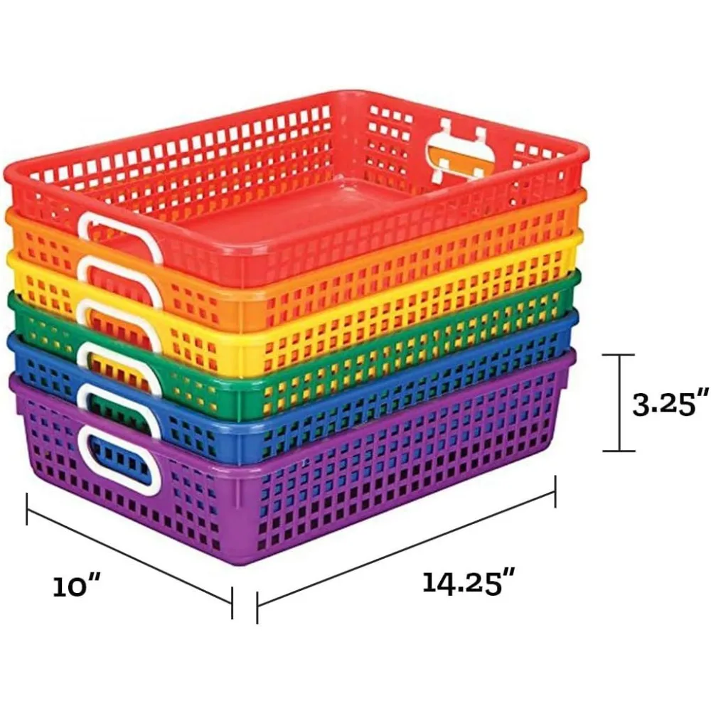 ตะกร้าใส่กระดาษแบบตั้งโต๊ะพลาสติกพร้อมตาข่าย ขนาด 14x10 สำหรับใช้ในห้องเรียนและที่บ้าน