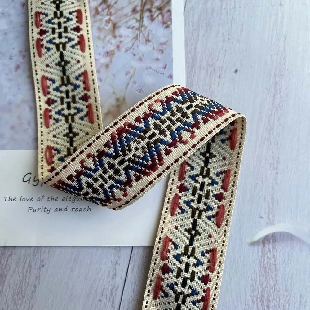 High quality 6 yards/lots Woven Jacquard Ribbon Ethnic lace 3.5-5 cm Garment accessories LS-9453