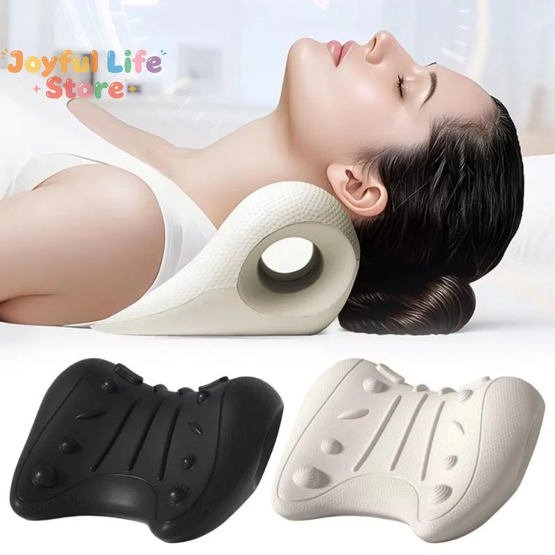 1Pcs Ergonomic Neck And Shoulder Massage Pillow Vertebrae Relax For Home Use Helps Stretch Cervical
