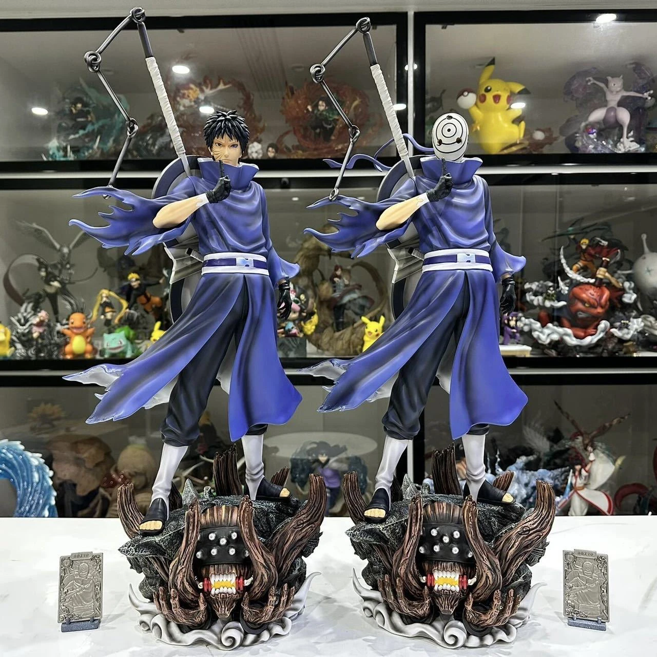 

43cm NARUTO Anime Figures Uchiha Obito Action Figures Double-headed Carved Giant Anime PVC Collection Model Toys Doll Gifts Boy