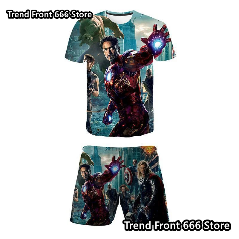 Deadpool Avengers Summer Marvel Superheroes Kids t shirt Shorts 2 Piece Set 3D Prited Boys T shirts Shorts Children Tracksuit