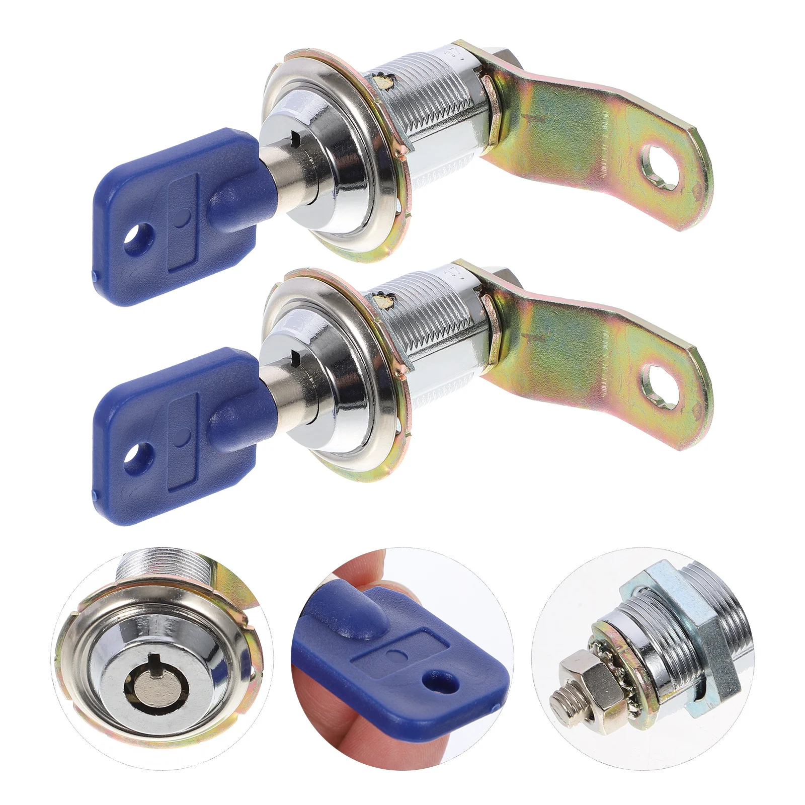 

1 set 1 Set 27Mm For Cabinet Door Drawer File Storage Rv Compartment Security Keyed Lock With Durable Design