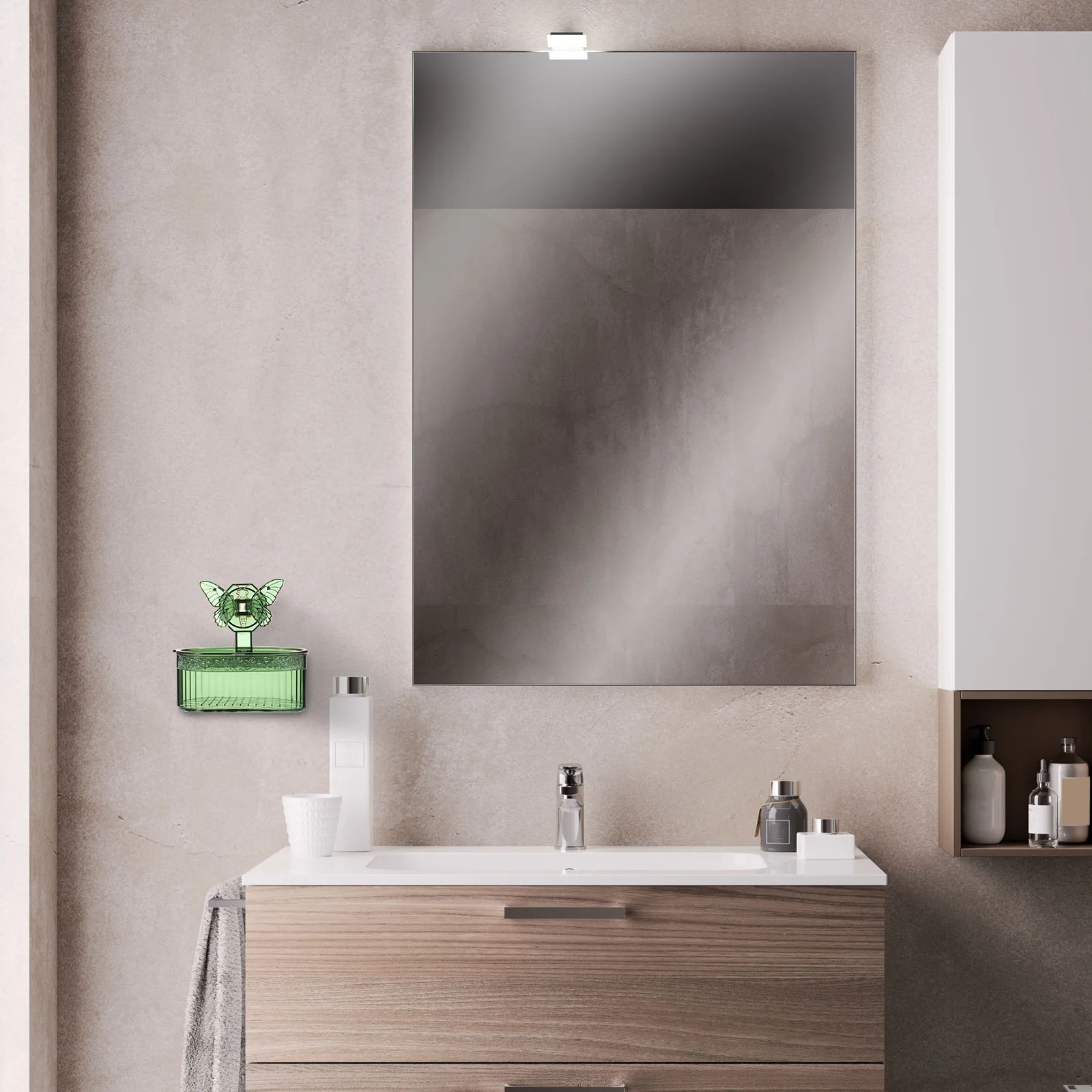 

Wall Mounted Soap Dish Green Hanging Shower Bar Holder Bathroom Drainage Rack No Punching Double Layer Storage Box