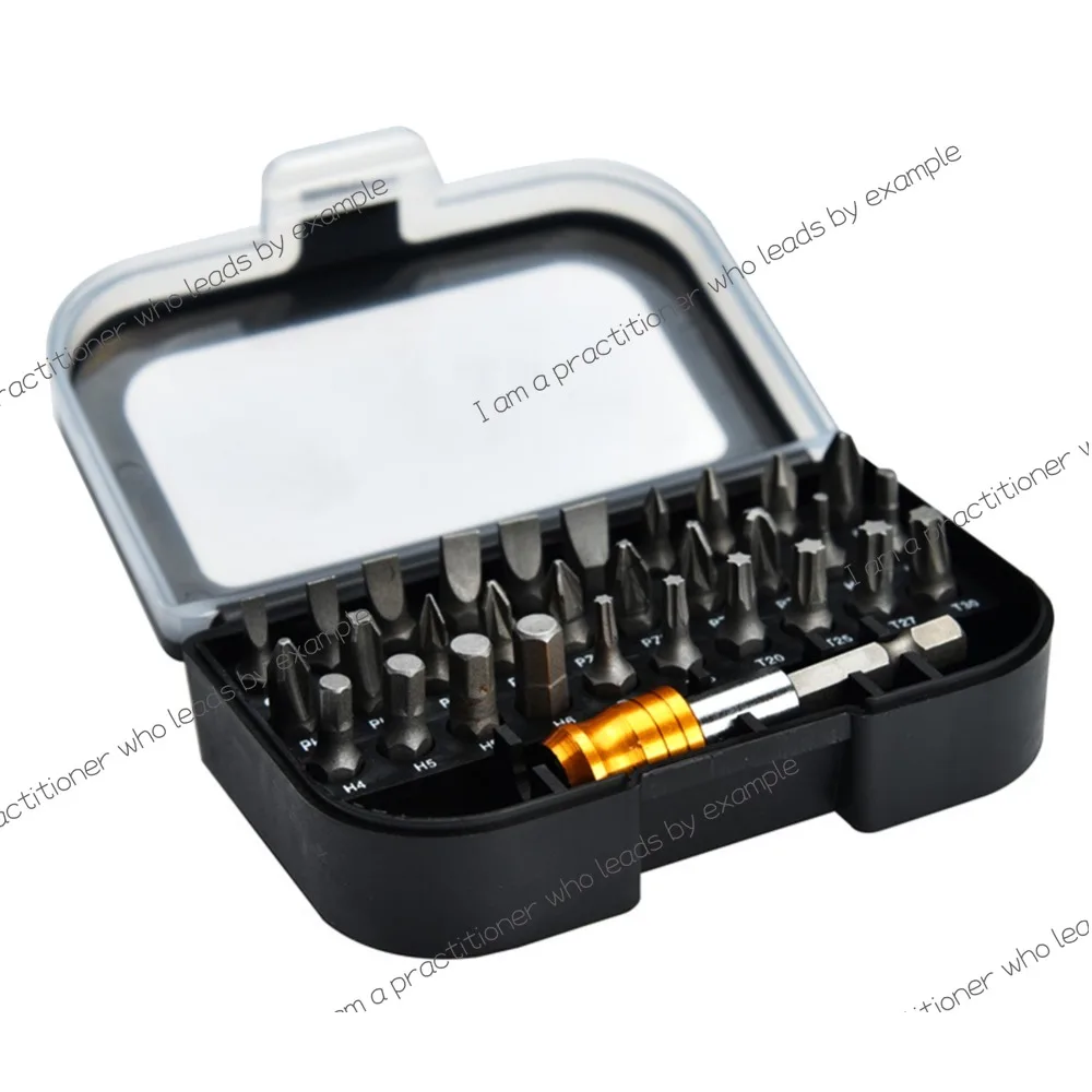 31 Pcs Screwdriver Bit Set (30 Most Commonly Used Screwdriver Bits + 1 Quick Release Hex Chuck Extension Adapter)