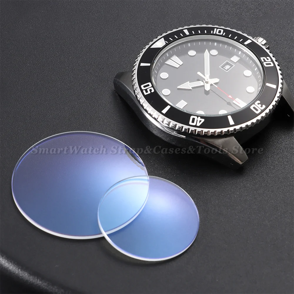 1.5/2.0/2.5mmThick Blue AR Coated Watch Glass Sapphire Watch Replacement Double Dome Crystal Diameter 28mm-38.5mm for Watchmaker