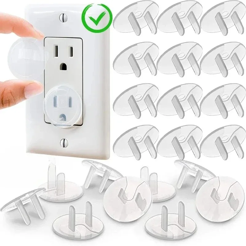 10/20Pcs Babyproof Outlet Covers Safety Socket Protectors Childproof Plug Caps Transparent Electrical Outlet Cover for Toddlers