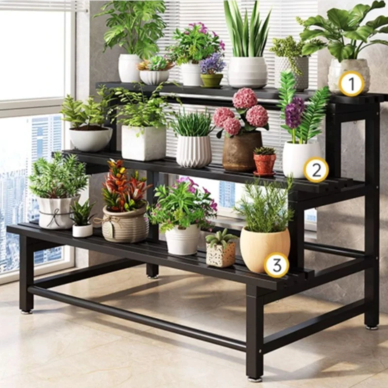Tiered Plant Stand Flower Pot Rack Indoor Outdoor Indoor Heavy Duty Carbon Steel Balcony Patio Rust Resistant Plant Stands