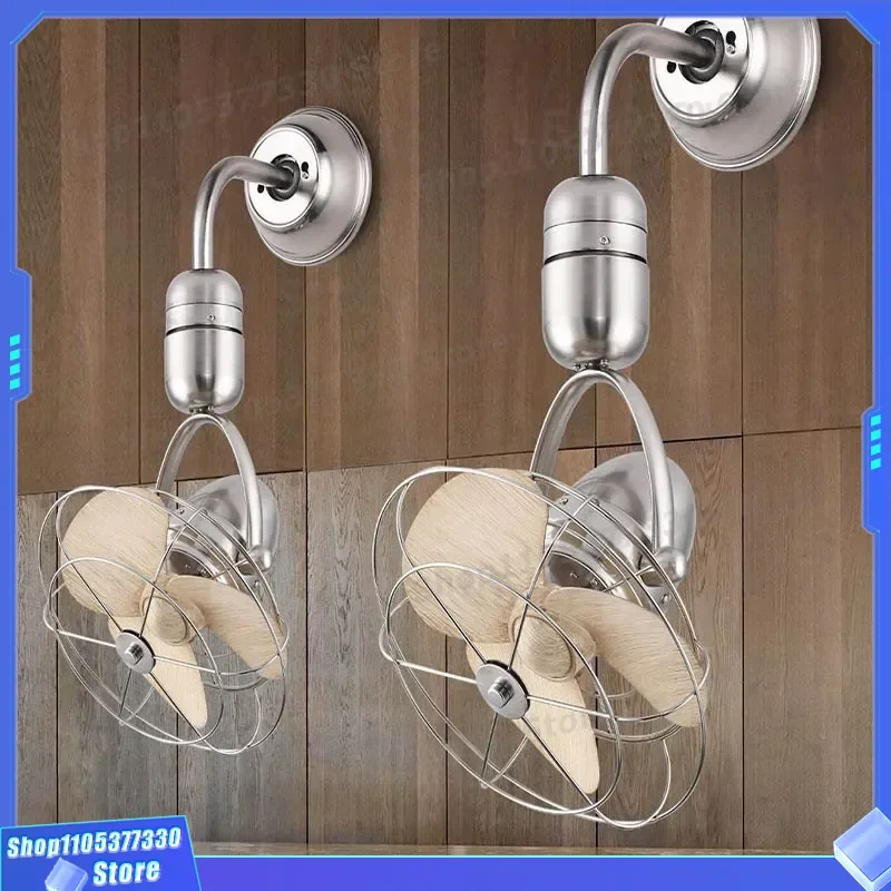 16 Inch Wall Mounted Fan Minimalist Kitchen Shaking Head Small Ceiling Fan Mini Study Large Air Volume No Lamp Model Modern