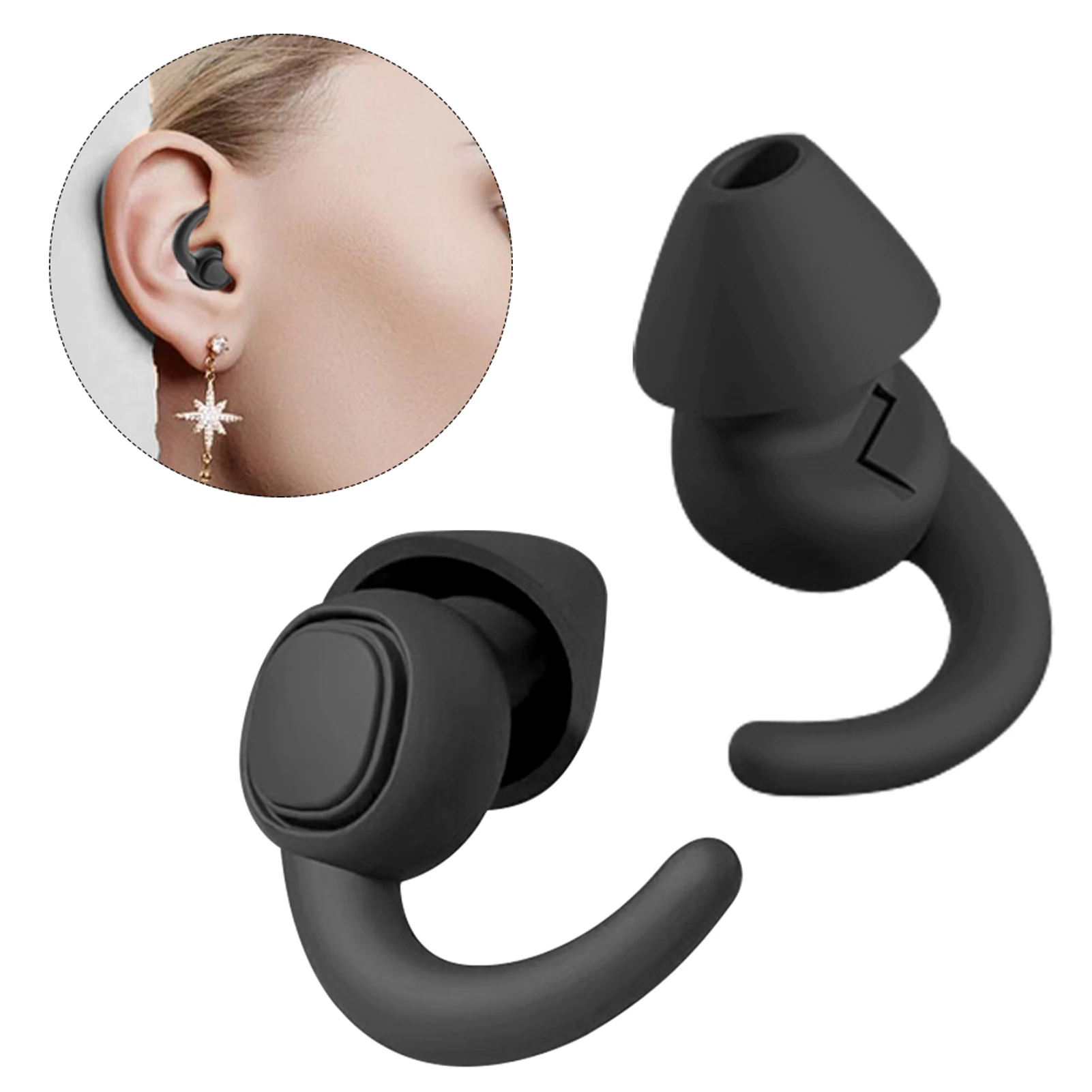 

1pair Work Sleeping Swimming Noise Canceling Reusable Dormitory Waterproof Washable Travel Hearing Protection Airplane Ear Plug